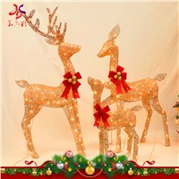 New Design Christmas Decoration Prelit LED Indoor Waterproof Customized Reindeer Family Motif Light