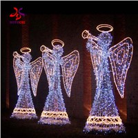 Factory Price New Design Customized LED Lit up Luxury Giant Angel Motif Light