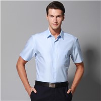 Short Sleeve Shirts Pure Cotton Non-Iron Business Formal Men's Shirts New Short Lining