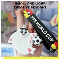 2022 Qatar World Cup Gifts 3D Football Souvenir Custom PVC Football Keychain Flags of Countries