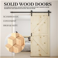 Nordic Solid Wood Barn Door Hanging Rail Door Custom
