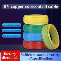 Flame Retardant ZR-BV Flat Red Single Core Single Strand Wire GB Copper Core Hard Wire for Lighting Socket Electrical Ma
