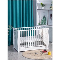 Modern Fashion Solid Wood Furniture Changer Wardrobe Cot Bed Drawers Side Baby Cot with Changing Table Price