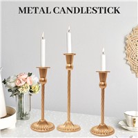 Candlestick 19W066- Gold, White, Detailed Dimensions Consult Customer Service