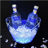 Waterproof Lighting Transparent Plastic Champagne Beer Beverage LED Ice Bucket