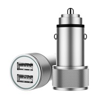 Cigarette Lighter Dual USB 5V 2.4A Metal Alloy Car Charger Portable Phone Fast Charger with CE RoHS Certification