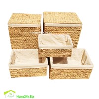 Water Hyacinth Laundry Hamper Baskets HO-3015-Home24h. Biz