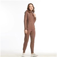 Sweatshirt Suit Model No. 2110# Rabbit Wool Core-Wrapped Yarn 50% Viscose 28%PBT Polyester 22% Nylon