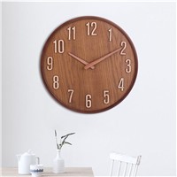 Dark Brown Wall Clock Simple Wooden Clock Stand in Northern Europe