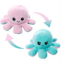 Custom Soft Animal Flip Plush Toy Stuffed Animals Toys Cute Cartoon Doll Octopus Flip Reversible Octopus Bed Pillows