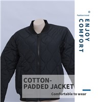 Men's Black Cotton-Padded Jacket. Customized Products Can Be Contacted by Email.