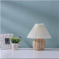 Pleated Wooden Knitting Night Lamp