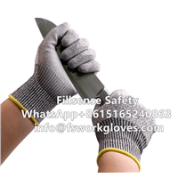 Factory Wholesale Cut Proof Level 5 HPPE Liner PU Coated Cut Resistant Gloves