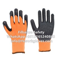 7 Gauge Polyester Terry Napping Lined Latex Crinkle Coated Best Construction Winter Warm Work Gloves