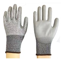 Anti Cut Resistant Level 5 HPPE Liner PU Coated Cut Proof Gloves