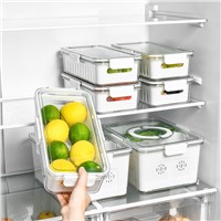 Fresh Container Stackable Storage Box for Refrigerator Vegetable Fruit Storage Container Organizer Bins