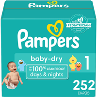 Pampers Baby Dry Diapers Size 1, 252 Count - Disposable Diapers