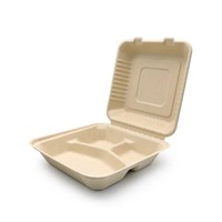 1500 Ml Portable Renewable Materials Eco-Friendly Sustainable Water Resistant to Go Clamshell Salad Container