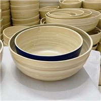 Spun Bamboo Bowl Set, Cereal Food Bowl, Salad Kitchen Handmade Bamboo Bowl, Manufactured in Vietnam