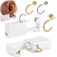 Disposable Sterile Ear Tragus Piercing Gun Hoop Ring Unit Pain-Free Home Use Piercing Tool Machine Kit