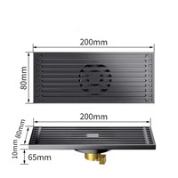 304 Stainless Steel Prevent Insects & Sewer Gases Floor Drain Backflow Prevention Linear Shower Drain