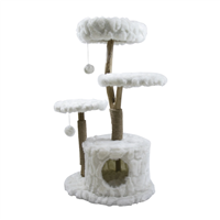 Cat Tree Tower Activity Center with Scratching Post & Condos, Luxury Top Perch Side Basket Cat Tree for Indoor Cats