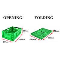 600*400*220mm High Quality Heavy Duty Foldable Plastic Crate for Vegetables