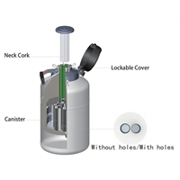 Aluminium Liquid Nitrogen Dewars Animal Sperm Container; Ultra-Low Temperature Storage of Samples; Liquid Nitrogen Stor