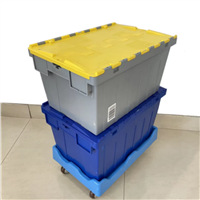 600*400*315mm PP Heavy Duty Storage Stack & Nest Plastic Crate Attached Lid Container
