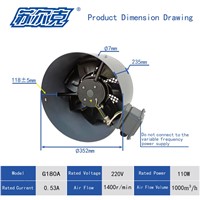 G63A-G355A Axial Flow Fan for Electric Motors