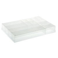 Raaco 12 Cell Transparent PP, Adjustable Compartment Box, 47mm x 315mm x 220mm