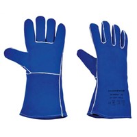 Blue split leather welding gloves, 9