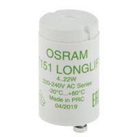 Osram 4050300854083, Glow Fluorescent Light Starter, 4  22 W, 230 V ac, 35 mm length , 21.5mm Diameter