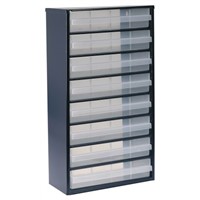 Raaco 8 Drawer Storage Unit, Steel, 552mm x 306mm x 150mm, Blue