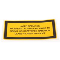 Brady Black/Yellow Vinyl Safety Labels, Laser Radiation Avoid Eye Or Skin Exposure To Direct Or Scattered Radiation