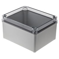 Fibox Piccolo, Polycarbonate Enclosure, IP66, IP67, 170 x 140 x 95mm Grey, Transparent