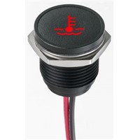 Apem Red Indicator, Lead Wires Termination, 12 V dc, 16mm Mounting Hole Size, IP67