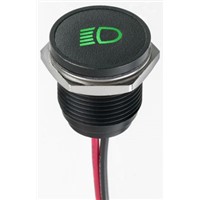 Apem Green Indicator, Lead Wires Termination, 12 V dc, 16mm Mounting Hole Size, IP67