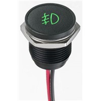 Apem Green Indicator, Lead Wires Termination, 12 V dc, 16mm Mounting Hole Size, IP67