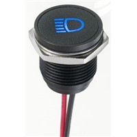 Apem Blue Indicator, Lead Wires Termination, 12 V dc, 16mm Mounting Hole Size, IP67