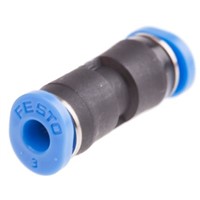 Festo Tube-to-Tube Pneumatic Fitting Push In 4 mm to Push In 3 mm, QSM Series, 14 bar