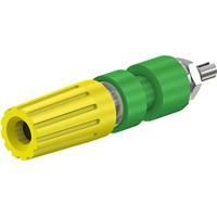 Staubli 35A, Green, Yellow Binding Post With Brass Contacts and Nickel Plated - 4mm Hole Diameter