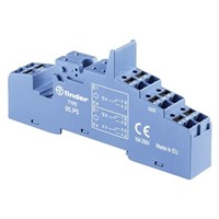 Finder Relay Socket, DIN Rail for use with 40.51 Relay, 40.52 Relay, 40.61 Relay, 44.52 Relay, 44.62 Relay, 86.30 Timer