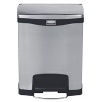 Rubbermaid Commercial Products Slim Jim 30L Chrome Pedal Stainless Steel Dustbin