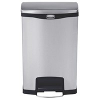 Rubbermaid Commercial Products Slim Jim 50L Chrome Pedal Stainless Steel Dustbin
