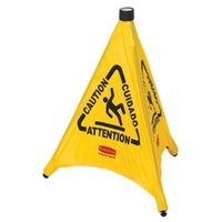 Rubbermaid Commercial Products Weighted Yellow 762mm Fabric, Steel Wet Floor Cone