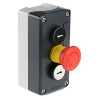 Schneider Electric XALD328 Control Station Switch - 2NO, NC Polycarbonate 3 Cutouts Black, Red, White Down Arrow, O, Up
