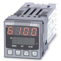 West Instruments P6100+ DIN Rail PID Temperature Controller, 48 x 48mm 1 Input, 2 Output Relay, SSR, 100 240 V