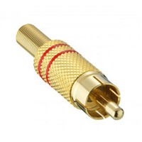 Lumberg Gold, Red RCA Plug, Gold, 5A