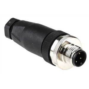 TE Connectivity, 4 contacts Cable Mount M12 Plug Screw IP67, IP68